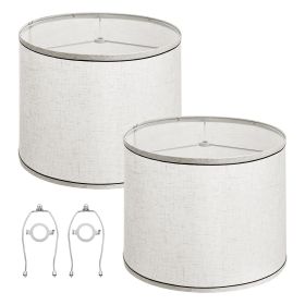 VEVOR Lamp Shade 2 Set, 11 in Top x 13 in Bottom x 10 in High (Spider Fitter), Medium Lampshade with Harp