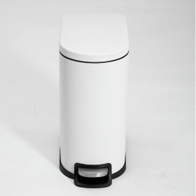 SSTC103-10L-W, Stainless Steel Kitchen Trash Can, 10L, White