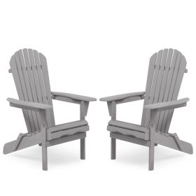 Wood Lounge Patio Chair for Garden Outdoor Wooden Folding Adirondack Chair Set of 2 Solid Cedar Wood Lounge Patio Chair for Garden, Lawn, Backyar