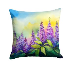 Idaho Syringa in Watercolor Throw Pillow Machine Washable, Indoor Outdoor Decorative Pillow for Couch, Bed or Patio, 18Hx18W (Default: Default)