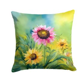 Kentucky Goldenrod in Watercolor Throw Pillow Machine Washable, Indoor Outdoor Decorative Pillow for Couch, Bed or Patio, 18Hx18W (Default: Default)